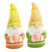 LBJTAKDP 2 Pack Easter Day Gnomes Decorations/Figurines Spring Decor Handmade Elf Scandinavian Tomte Gnomes Figurines for Easter Decor Gift - Easter Party Home Gnomes Decorations